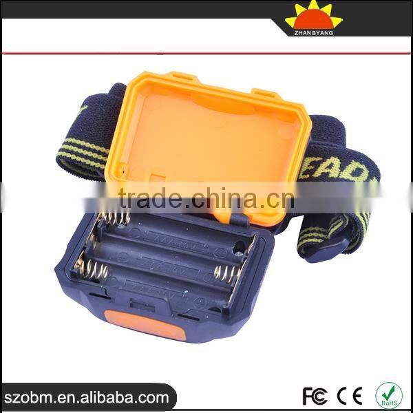 Waterproof 500 Lumens White and Red Light Small Lightweight Foldable LED Headlight with aaa battery