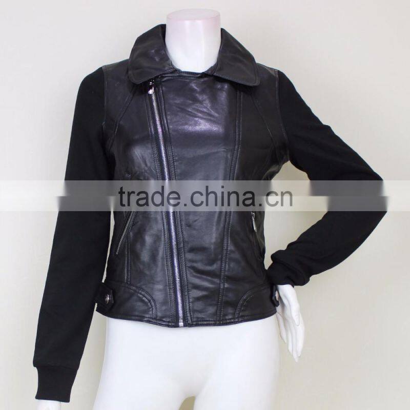 2016 wholesale women motocycle jacket cool fashion PU leather jacket for Women