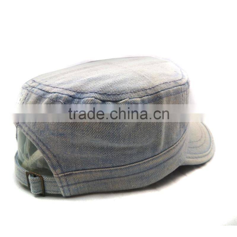 Customize Blank Washed Denim Military Caps Dongguan Factory