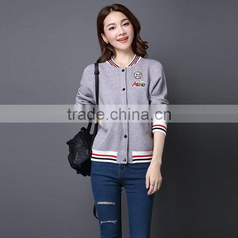 New fashional wholesale blank softshell ski jacket womens cotton baseball jacket