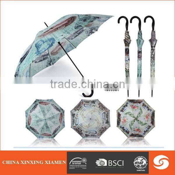 2017New Style Auto Open And Close Stick Umbrella Promotional Rain And Sun Auto Open And Close Stick Umbrella