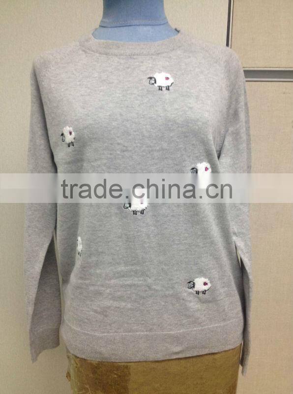 fashion design embroidery women autumn pullover sweater