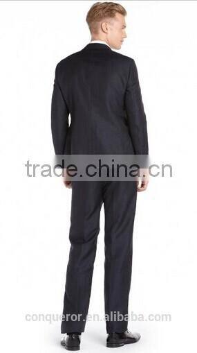 Navy Shimmering Navy Wool Two Button Suit(SHT1143)