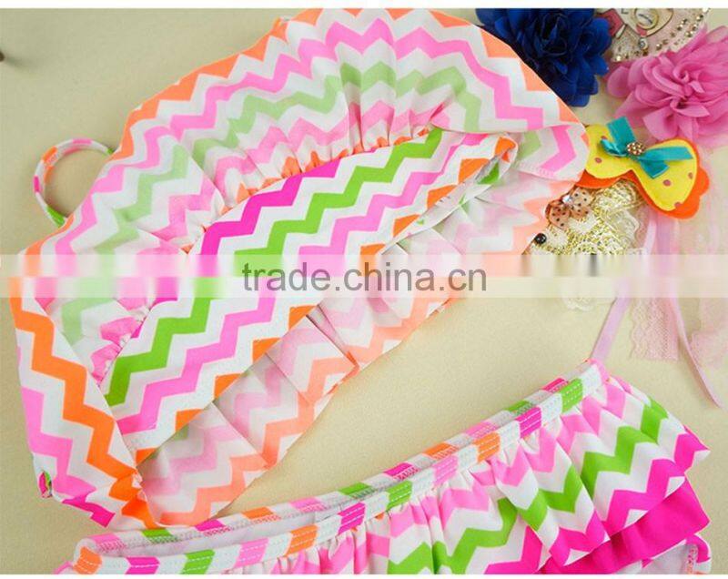 2pcs Latest Fashion Children's Swimwear Hot Sexy Photos Baby Girl Bikini Swimwear 2017