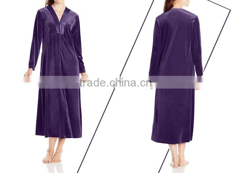 V neck Velour Long casual lady pijama