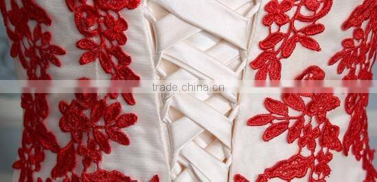 new design open back sleeveless lace long red long prom dress