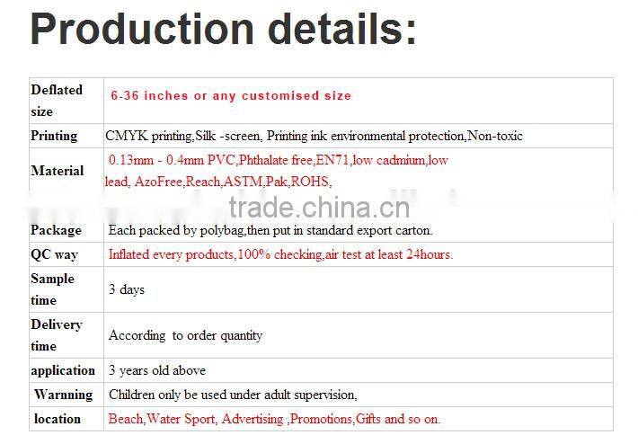 factory direct sale inflatable beach ball for promotion