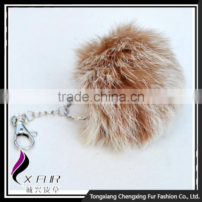 CX-R-36 Cute High Quality Genuine Rabbit Fur Ball Key Chain Keychain