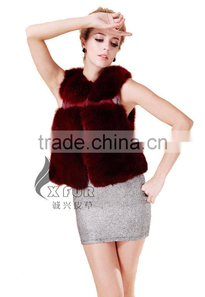 CX-G-B-115C European Fashion Genuine Fox Fur Vest