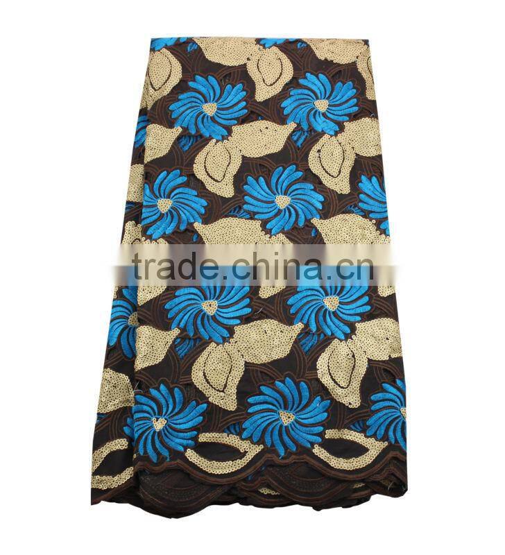 heavy gorgeous cotton voile lace with sequins L0241