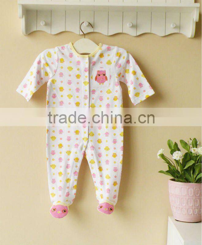 mom and bab 2012 summer baby clothes 100% cotton embroider romper with feet