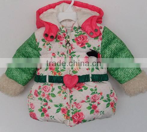 little girl colorful printed cotton padded coat