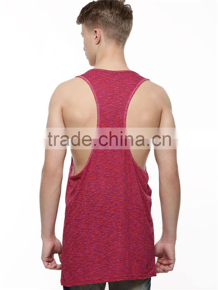 Mens longline ditsy print mesh tank top wholesale