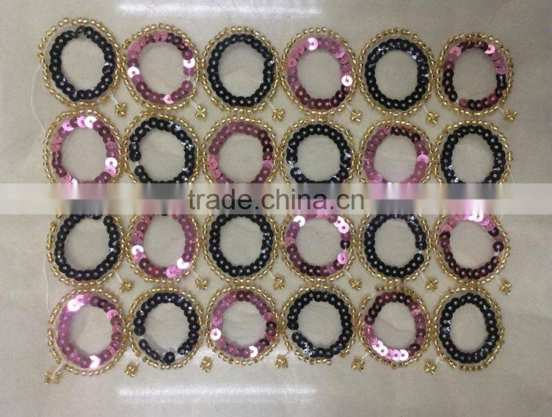 machine embroidered bead sequin accessories for garment