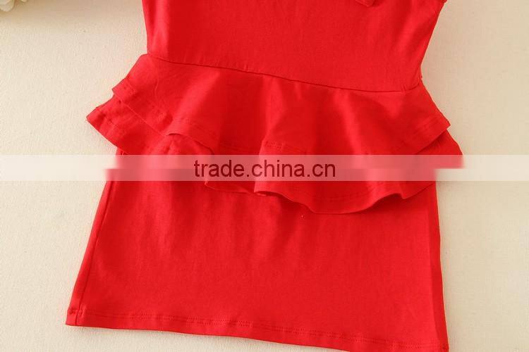 2017 red tiered dresses baby girls puffy dress