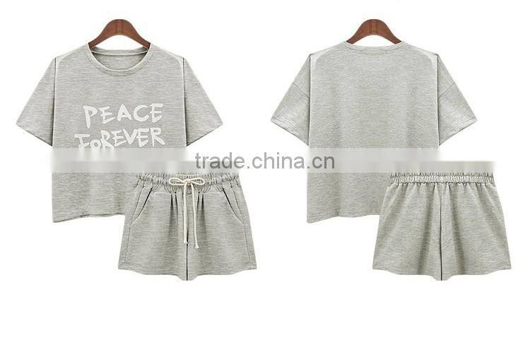 women sports fitness wear clothing 2 pieces suits t shirt and short pants sports suit ladies gym suits