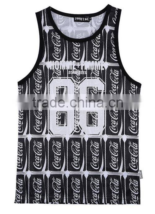 Custom Sublimation Polyester 3D Printing Promotion Sport Men Tank Top