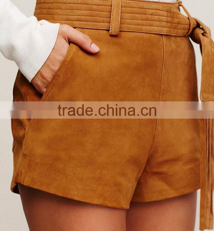 EY0592P 2016 Latest High Waisted Shorts Suede Shorts for Women