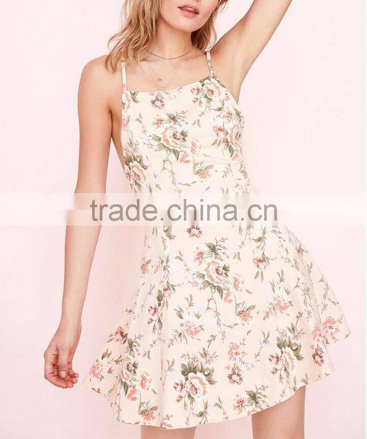 Hot products 2017 womens boho clothing floral beachwear dresses