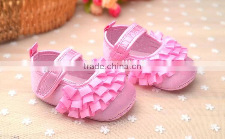Princess series ribbon flower baby girl's shoes
