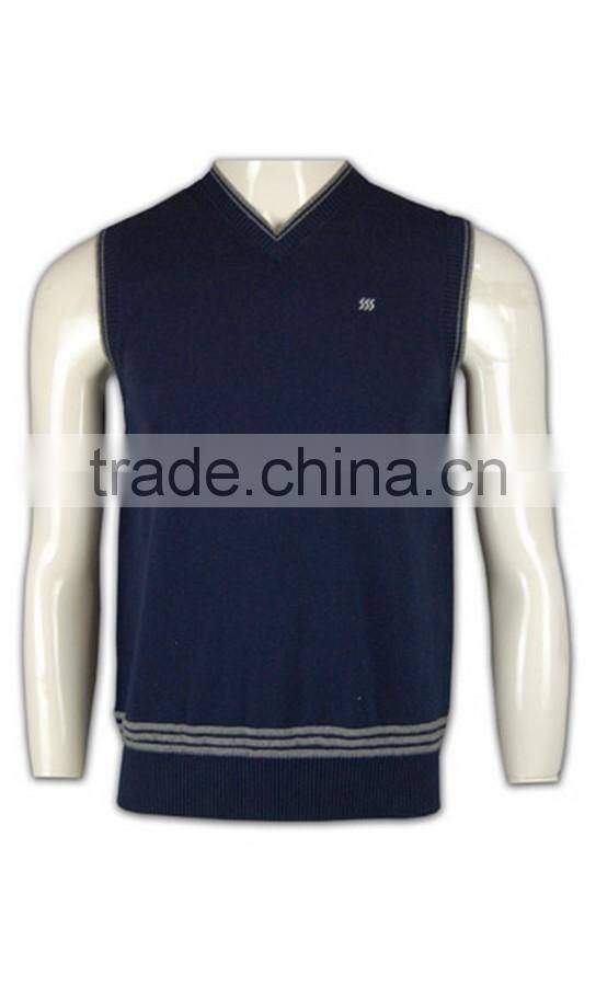 ISO9001/BSCI Manufature v-neck navy blue wholesale cheap sweater vest