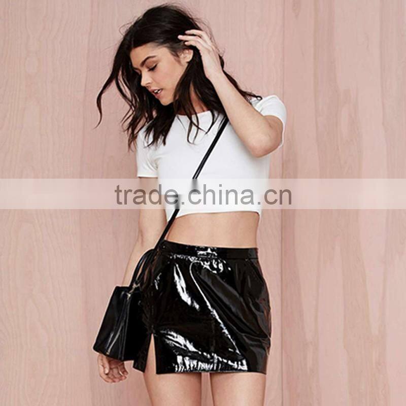 spring,summer sexy simple blank o neck short sleeve custom crop tops/t shirt