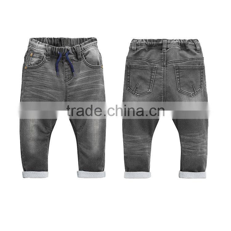 2017 Latest fashion children jeans pants grey denim kids boy jeans