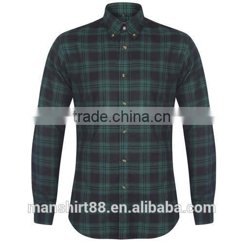 Big check classical dress slim fit 100% cotton flannel men shirt