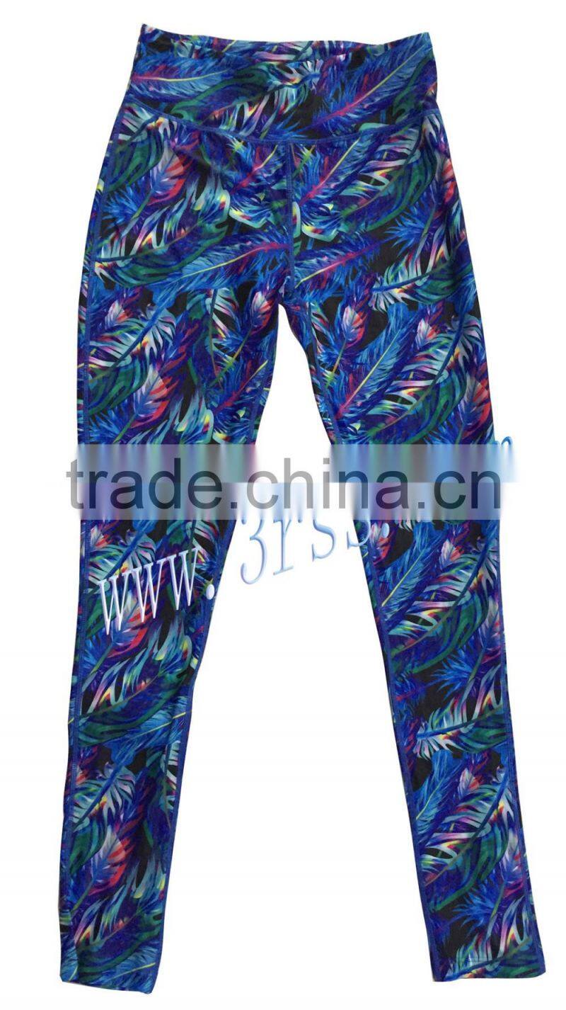 High Quality Sublimation Allover Printed Yoga Sports Wear Custom Legging for for ladies