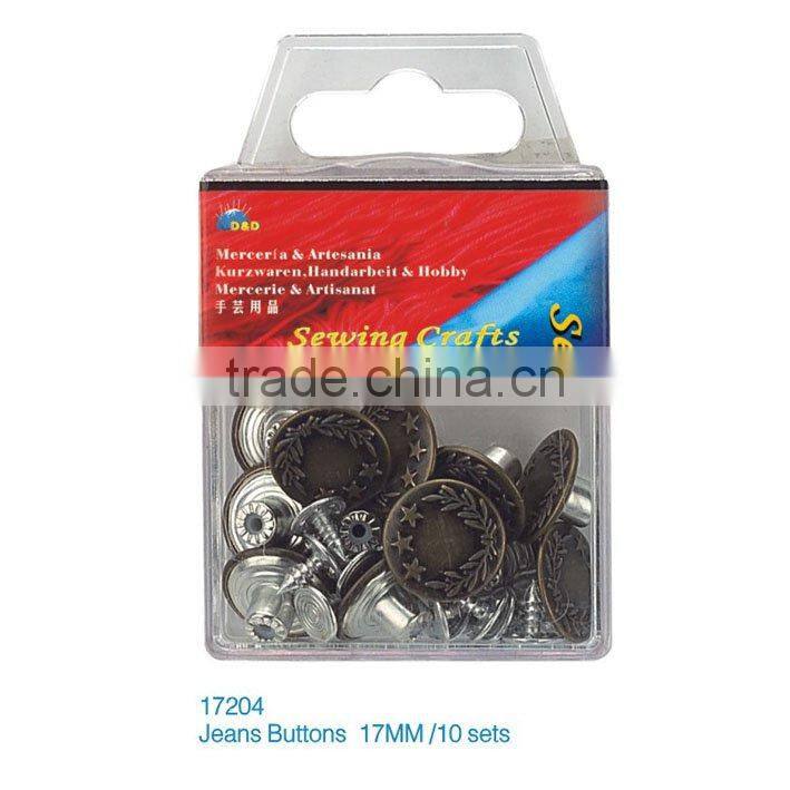 D&D promotion item zhejiang factory product Jeans Buttons (17204) button