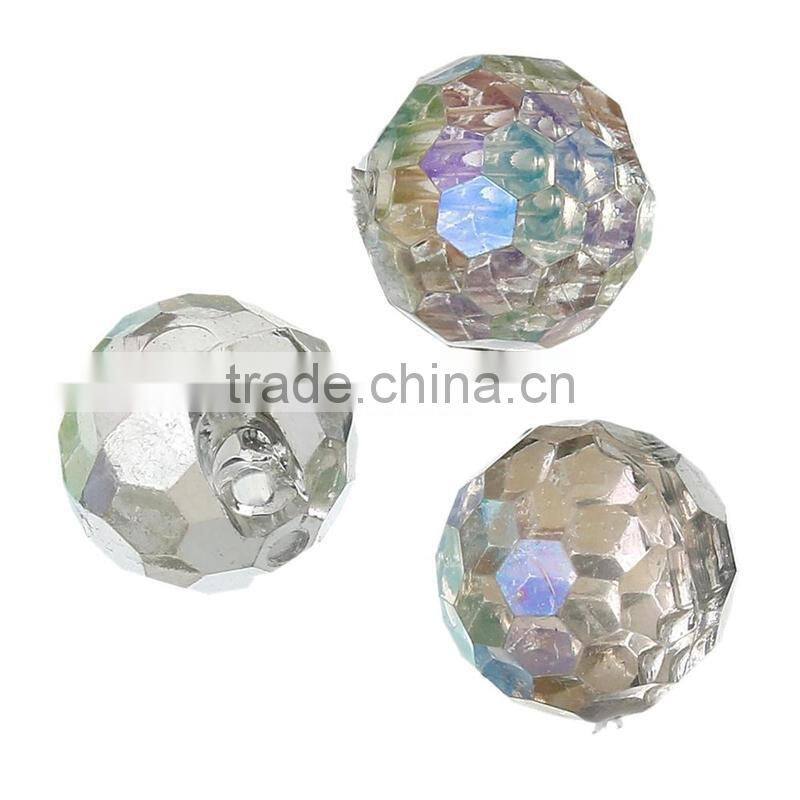 Discount Faceted 11mm Ball Single Hole Acrylic Button OEM Accepted