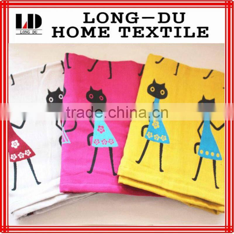 hot sale new design cartoon cat good quality bath towels