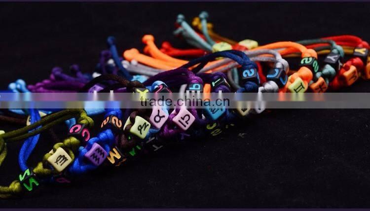 Latest Colorful Handmade Handicraft Braided Vintage 12 Zodiac Sign Charm Bracelet