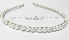 Newest pearl crown wholesale pearl hair band crystal brail hair band
