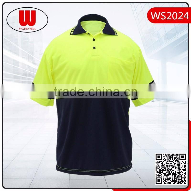 reflective safety short sleeve high quality polo shirt