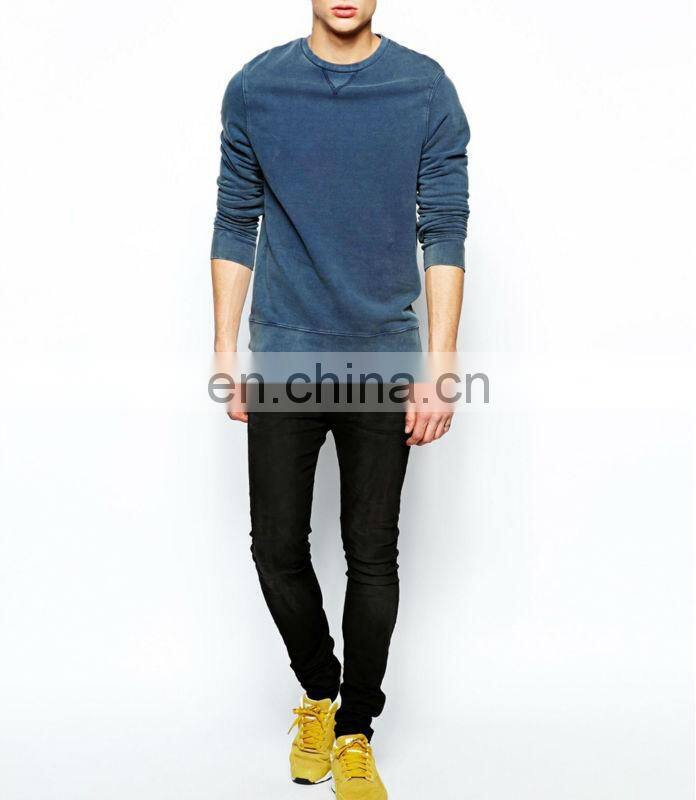 Custom Design High Quality mens Cotton Acid Wash Sweatshirt
