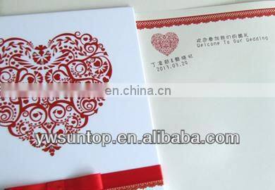 Red Hearts satin wedding signature guest book decorations party supplies