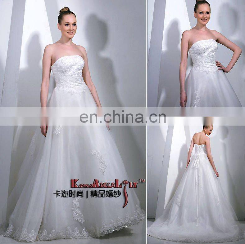 EM8013B floor length classical evening dress wedding gown