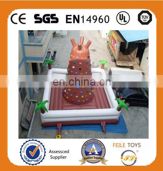 2015 Attracting cheap inflatable rock climbing wall for children