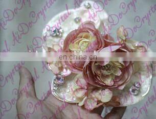 Aidocrystal handmade Pink Bridal Flower Hair Clip Wedding Accessory Peony Hair Clip for women
