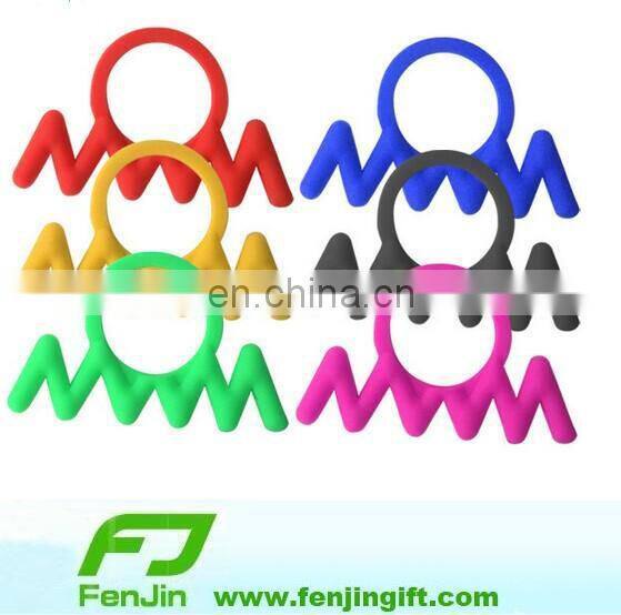 eco-friendly silicone beer bottle mustache ring mustache toy