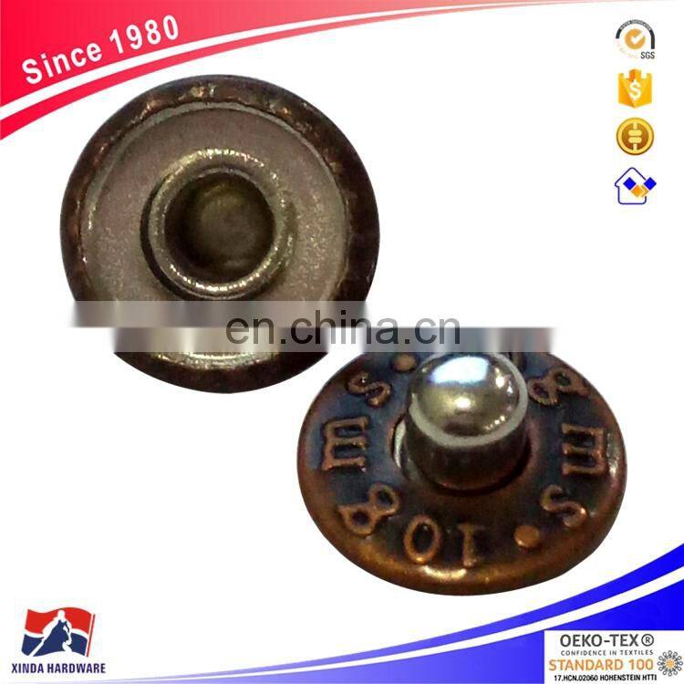 9.5 mm copper surface protruding nail bead jeans rivets