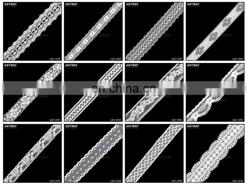 French lace trimming white chemical stretch trimming lace