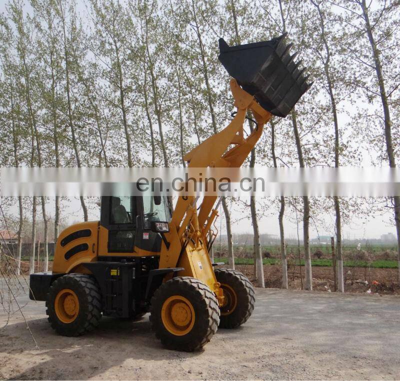 2Ton wheel loader with log fork,V-snow blade,4 in 1 bucket