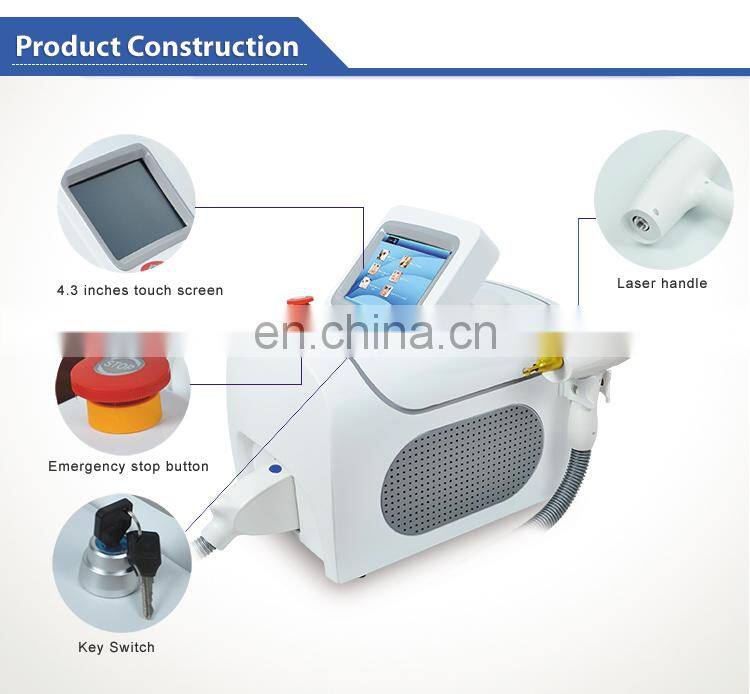 532nm/1064nm nozzle long pulse nd yag laser tattoo removal machine with 8 inches display