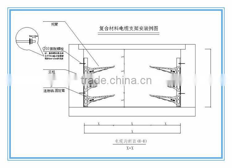 FRP SMC cable support/ composite electric line support/ fiberglass set screw cable arm