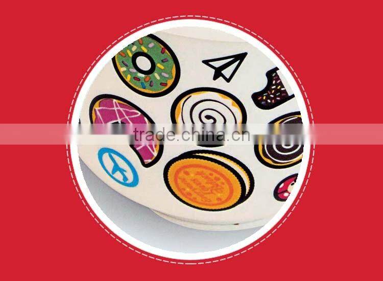 Boutique fashion colorful ceramic mug with lid & spoon in handle