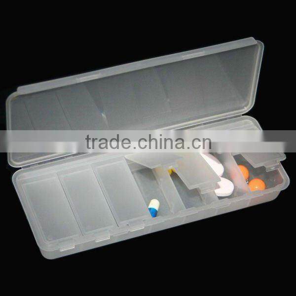 Travel medication plastic pill box
