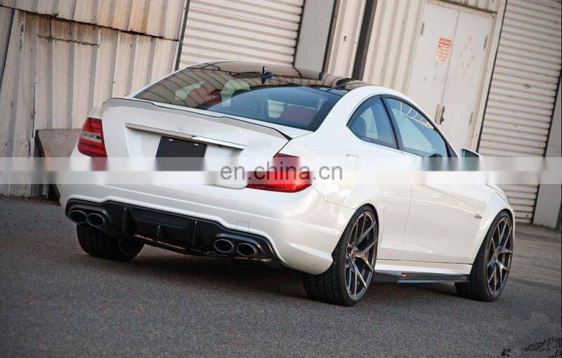 Carbon Fiber front lip rear wing and rear diffuser for MB C-CLASS w204 TI Sport style 2011y~