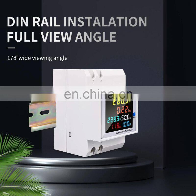 D52-2066 6IN1 AC monitor 110V 220V 380V 100A Voltage Current Power Factor KWH Electric energy digital Frequency meter VOLT AMP